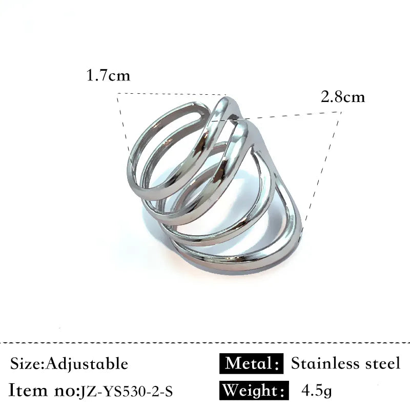 Gold Plated Stainless Steel Wave Animal Ring Silver JZ-YS-530-2-S