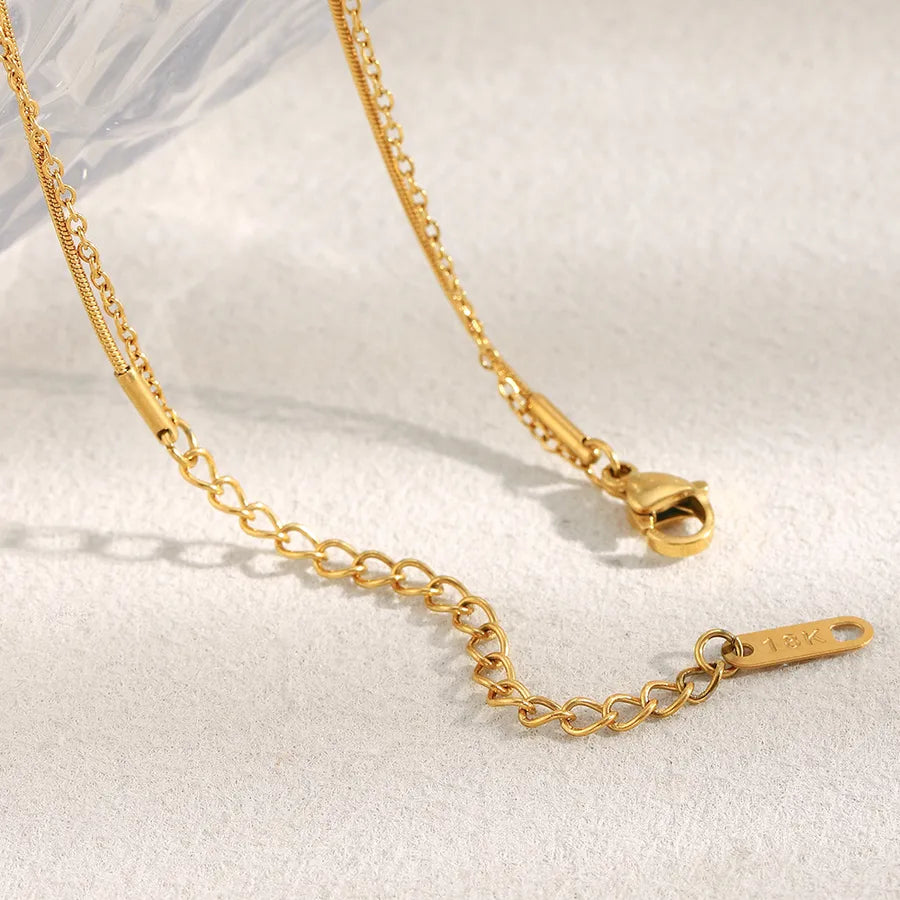Double Layer 18K Gold Plated Stainless Steel Necklace