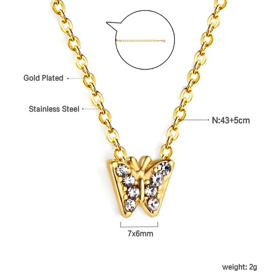 Gold Plated Star Butterfly Heart Pendant Necklace NE2B9602G