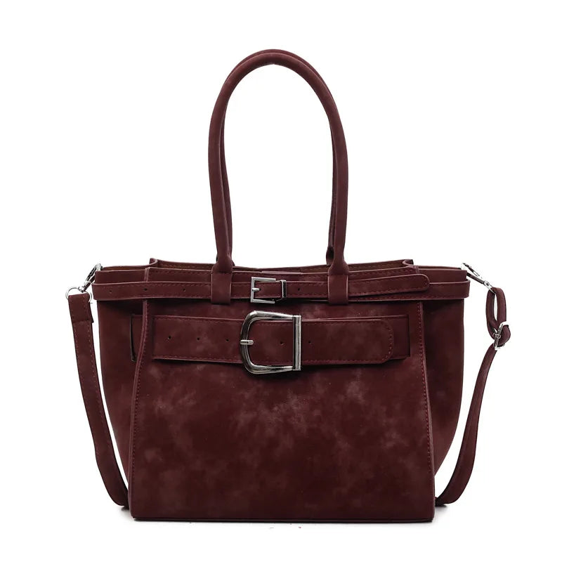 Color Block PU Crossbody Motorcycle Bag Wine red 34*10*22