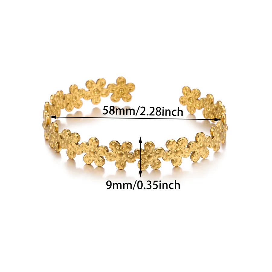 Retro Geometric Stainless Steel Bangle B1875G