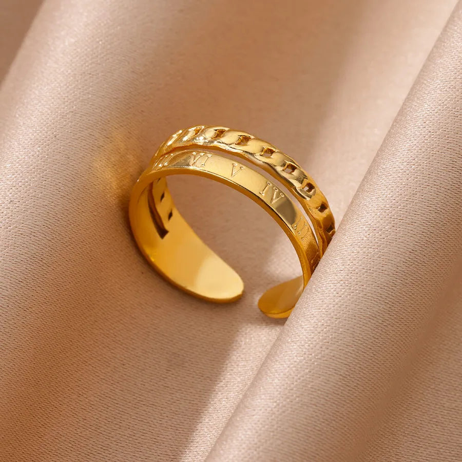 18K Gold Plated Stainless Steel Open Ring