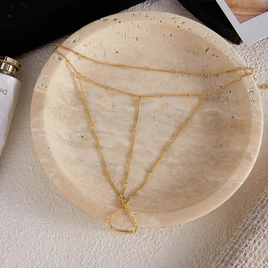 18K Gold Plated Stainless Steel Finger Chain Bracelet