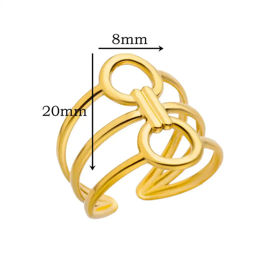 Gold Heart Open Ring for Women Adjustable Opening JZ5473G