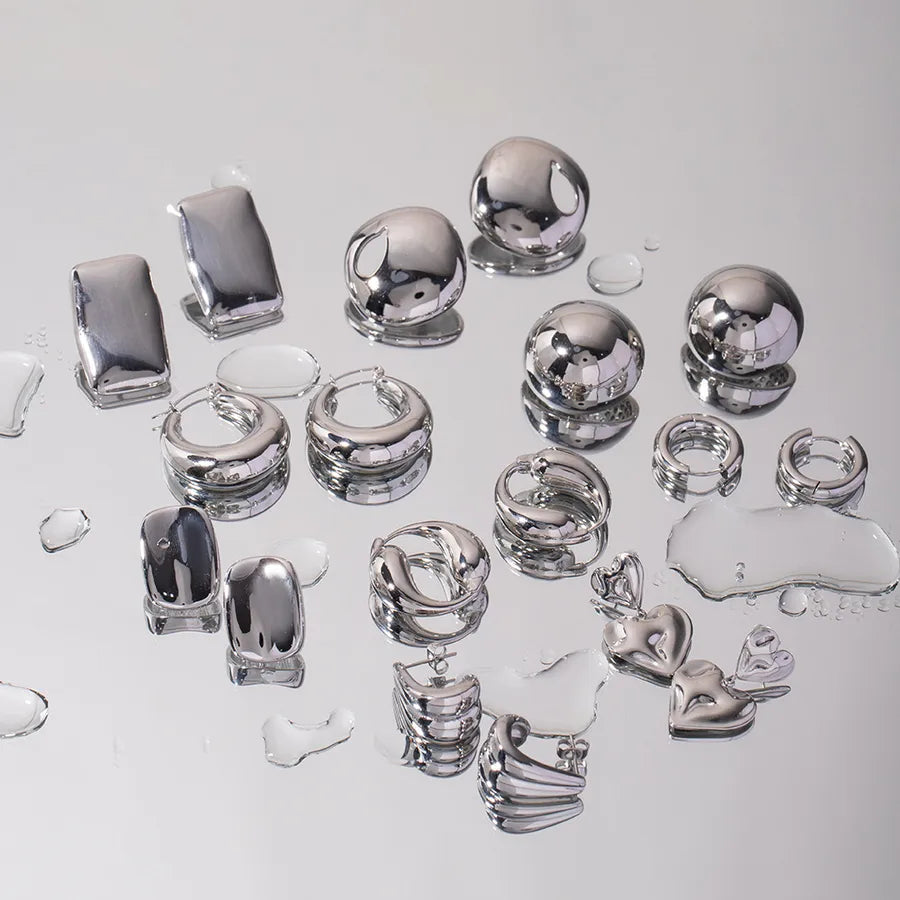 Stainless Steel Geometric Hoop Earrings