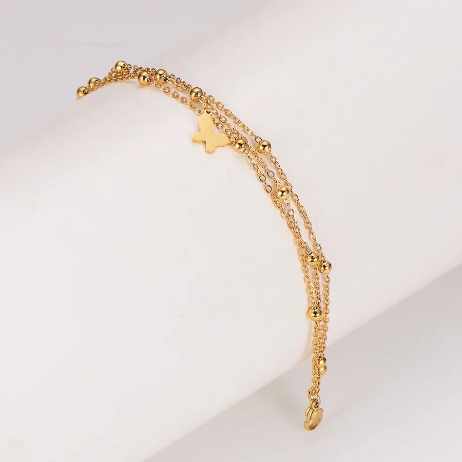 18K Gold Butterfly Stainless Steel Bracelet