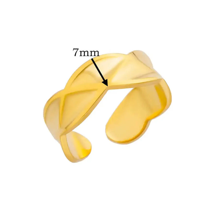 Gold Heart Open Ring for Women Adjustable Opening JZ5469G
