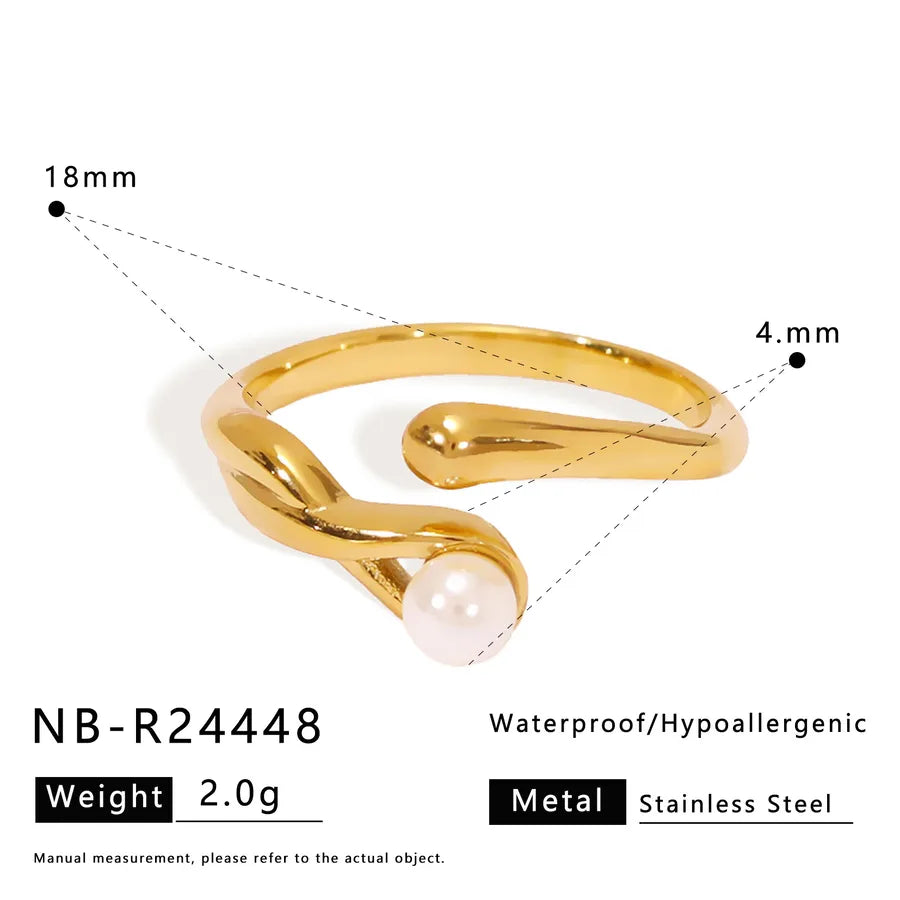 18K Gold Plated Stainless Steel Open Ring NB-R24448