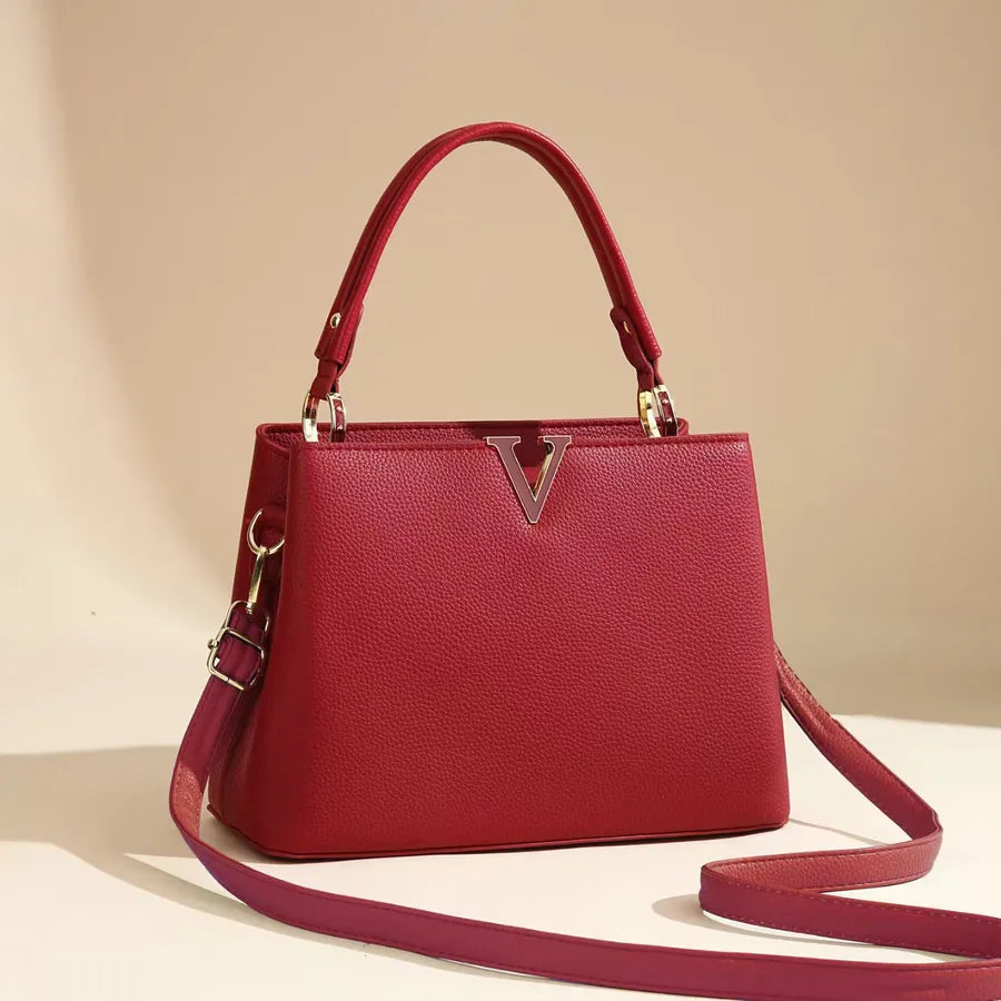 Elegant Lightweight Women's Shoulder Handbag Wine Red 29*11*19.5CM