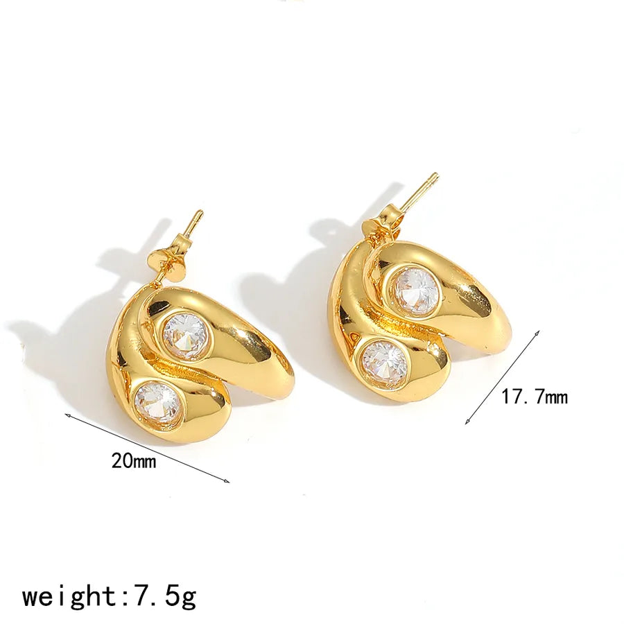 Asymmetric Geometric Diamond Stud Earrings