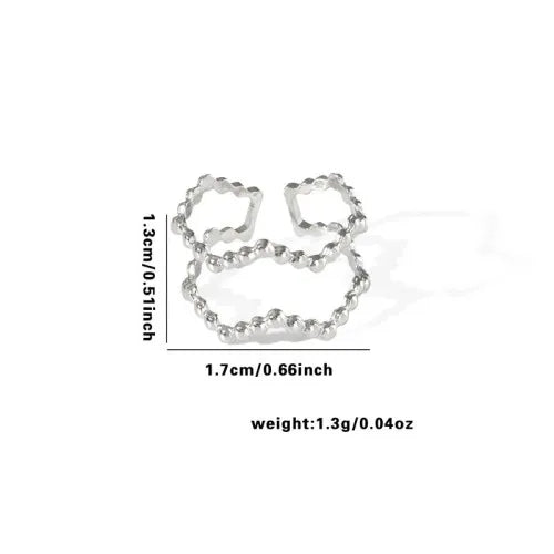 Titanium Steel Fish Tail Ring for Women Adjustable Opening TYR0360$