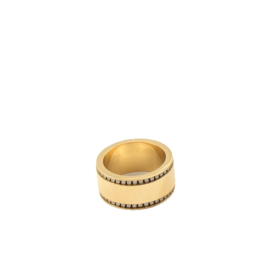 18K Gold Plated Geometric Titanium Steel Ring