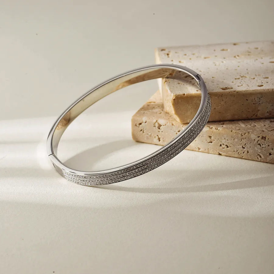 18K Gold PVD Geometric Stainless Steel Bangle