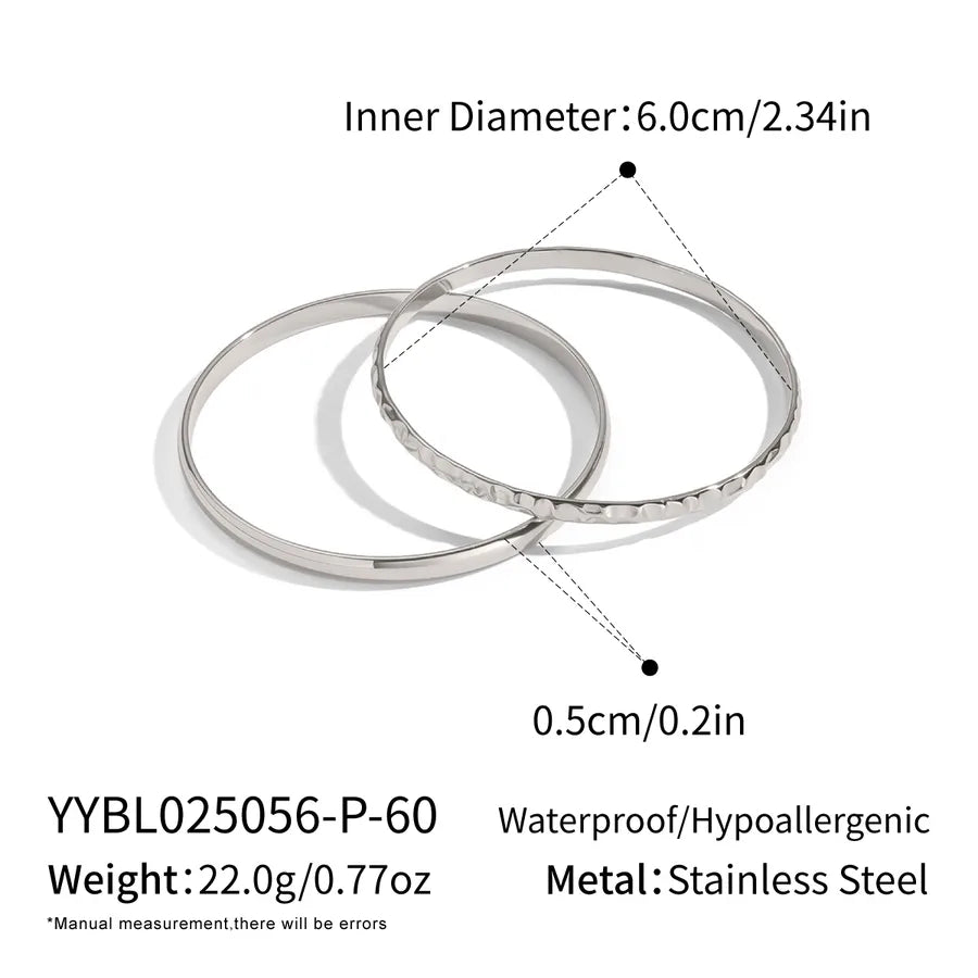 18K Gold Plated Geometric Stainless Steel Bracelet Silver YYBL025056-60