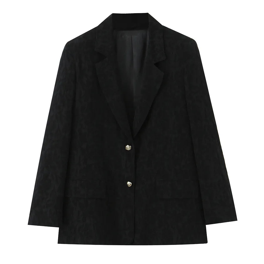 Women's Embroidered Blazer & Pants Set Tops