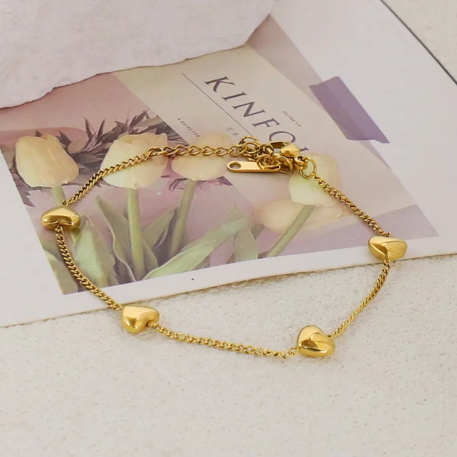 Gold Plated Stainless Steel Asymmetric Bracelet Average Size Gold Style 43