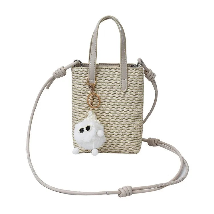 Women's Color Block PU Leather Shoulder Bag White