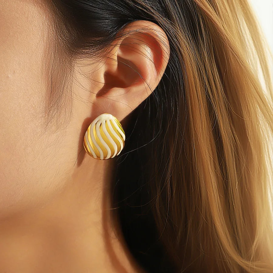 Gold Plated Titanium Steel Drop Earrings