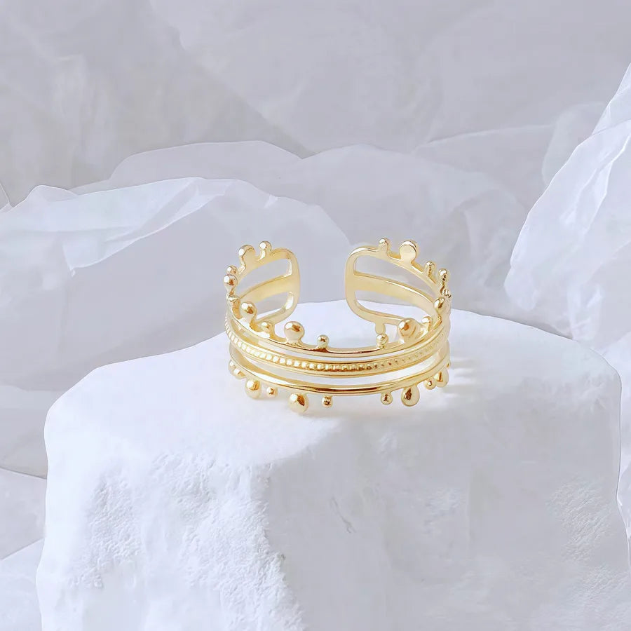 Gold Bamboo Titanium Steel Open Ring Adjustable Opening Golden Hydraulic J15