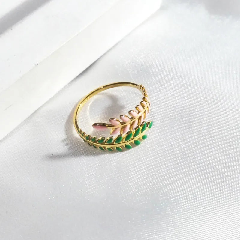 18K Gold Plated Open Wheat Spike Ring