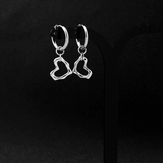 Stainless Steel Heart Clip-On Earrings