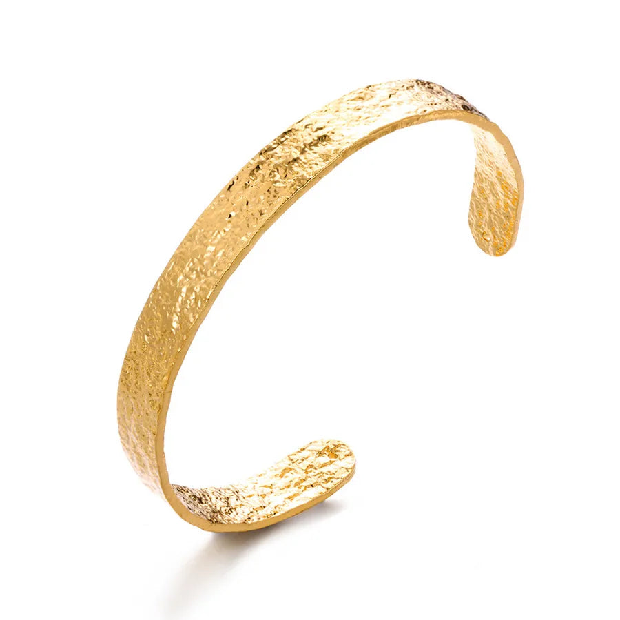 Gold Stainless Steel Flower Cuff Bracelet 9