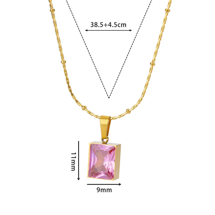 18K Gold PVD Geometric Heart Pendant Necklace