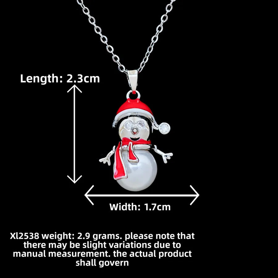 Butterfly & Whale Couple Pendant Necklace XL2538 Pearl Snowman Necklace Silver