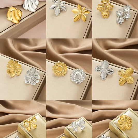 Irregular 18K Gold Plated Stainless Steel Earrings