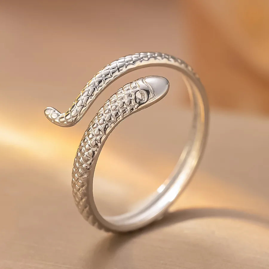 Geometric Titanium Steel Couple Ring K206 Steel Color Ring Open