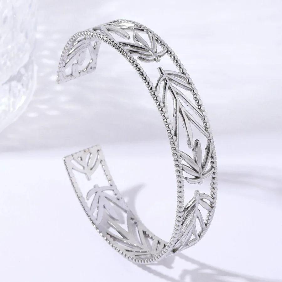 Unisex Titanium Steel Wide Cuff Bracelet WSZ015-1 Adjustable Opening