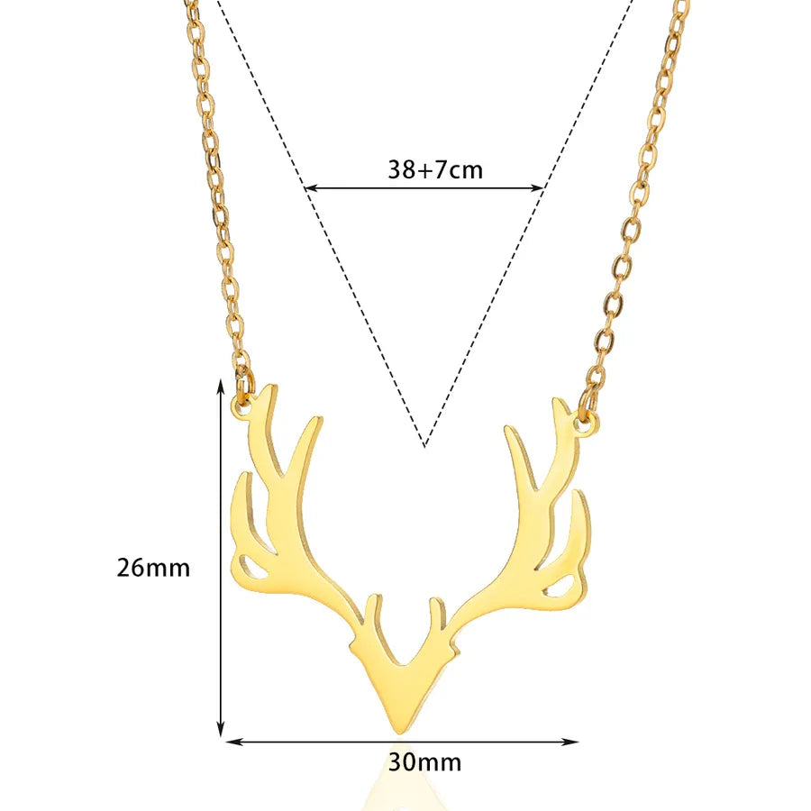 18K Gold PVD Geometric Heart Pendant Necklace N05755G