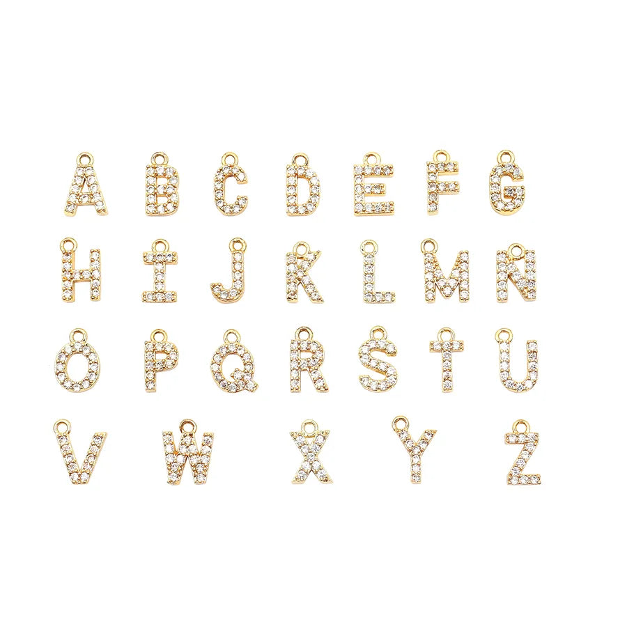 Gold Plated Letter Anklet with Pearl & Zircon