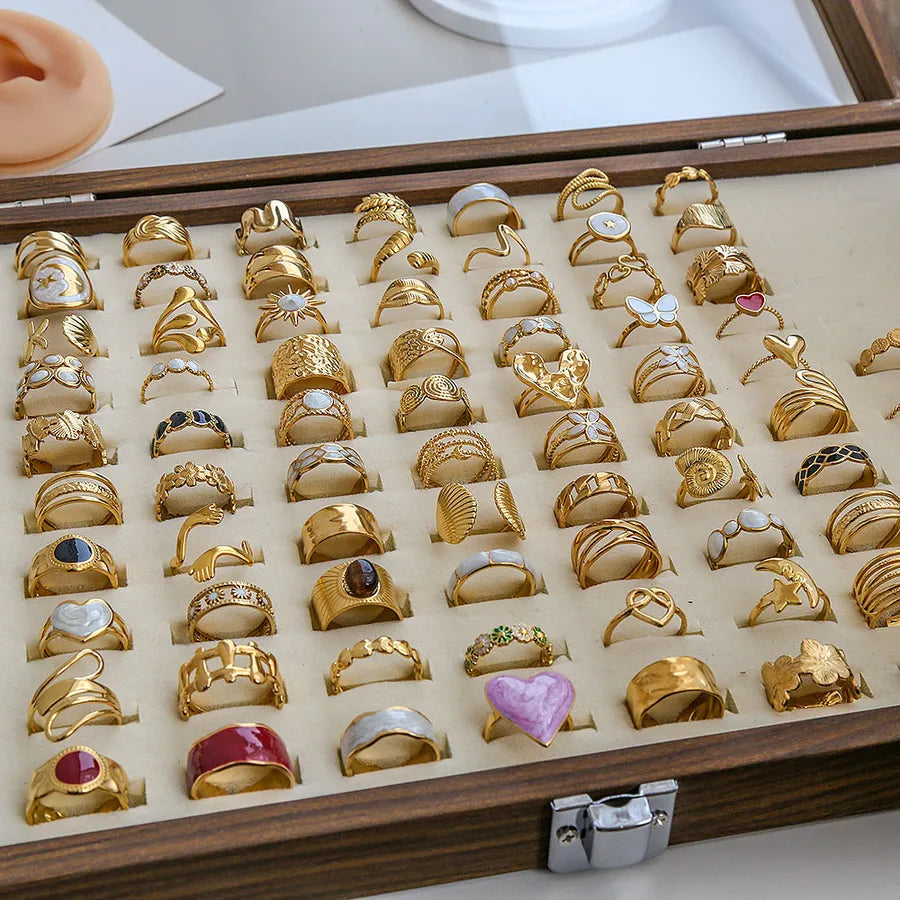 Heart Pattern Stainless Steel Ring