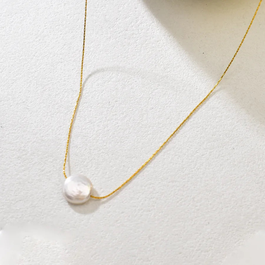 18K Gold Plated Pearl Stainless Steel Necklace