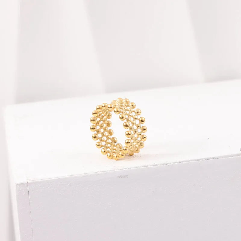 18K Gold Plated Titanium Steel Geometric Ring