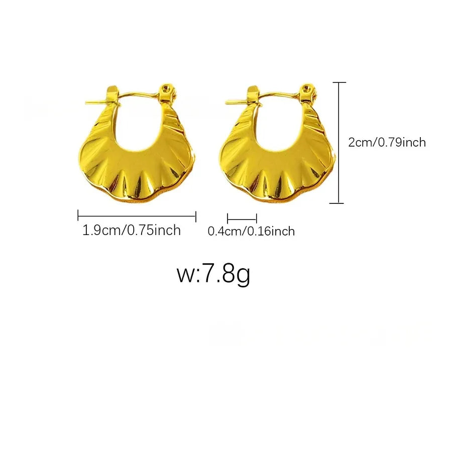 Elegant Gold Titanium Steel Hoop Earrings