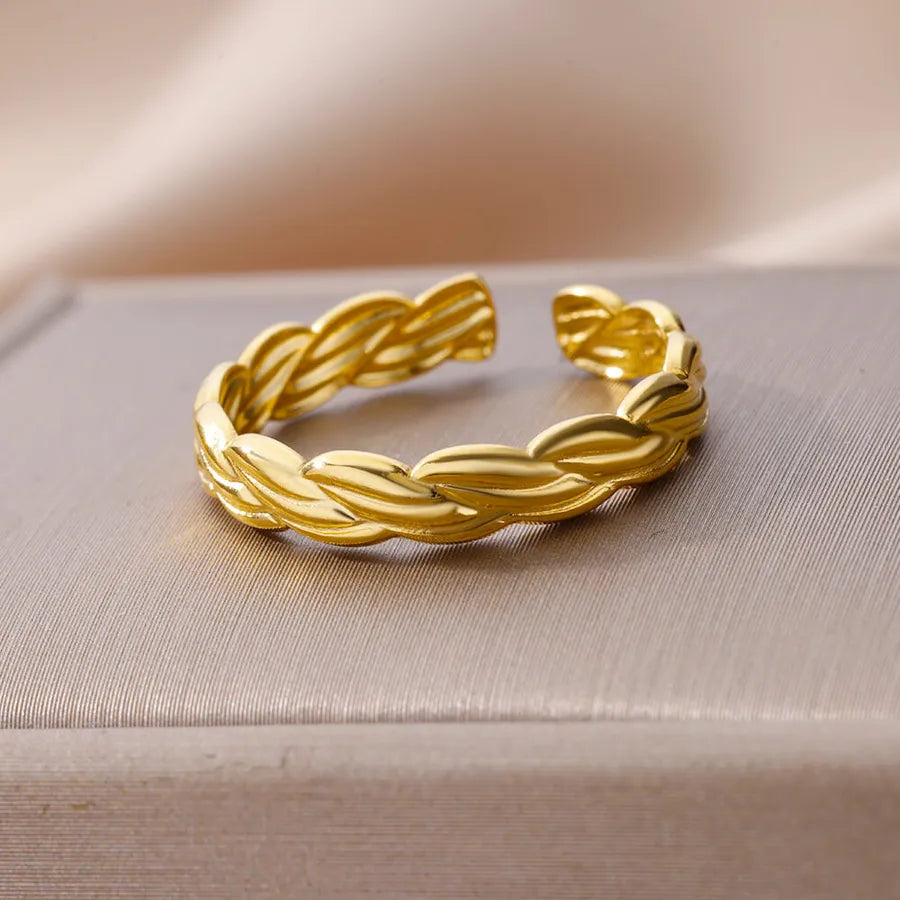 18K Gold Plated Geometric Zirconia Ring