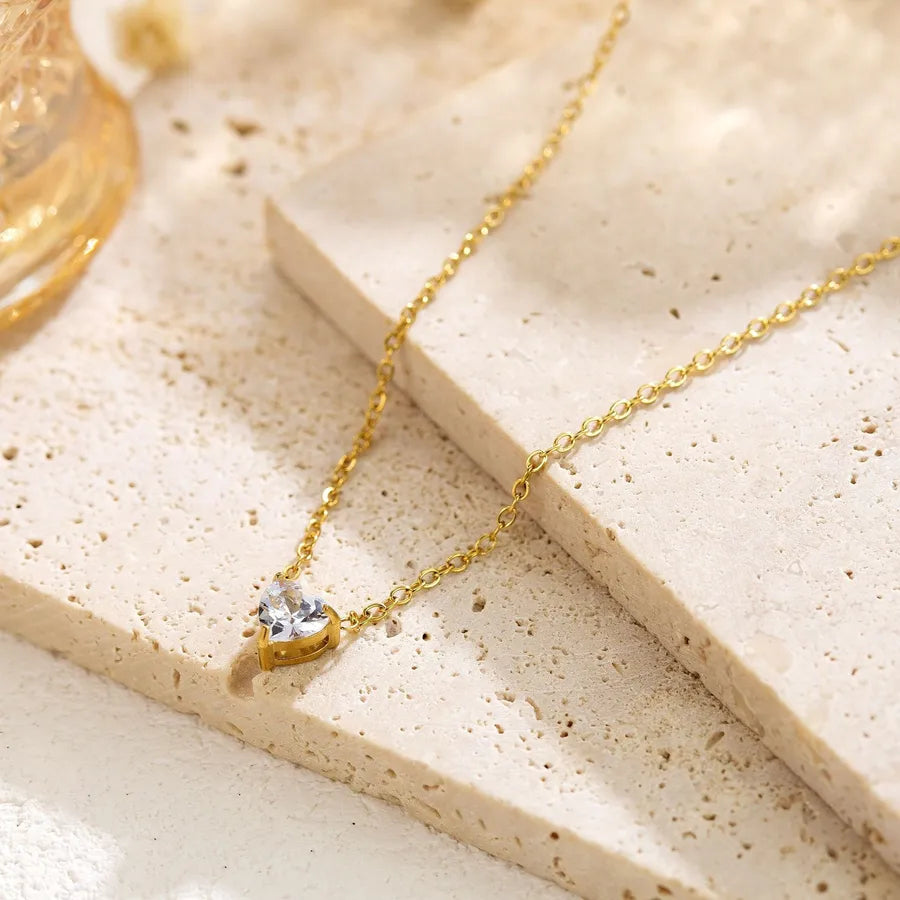 Gold Heart Pendant Necklace for Women