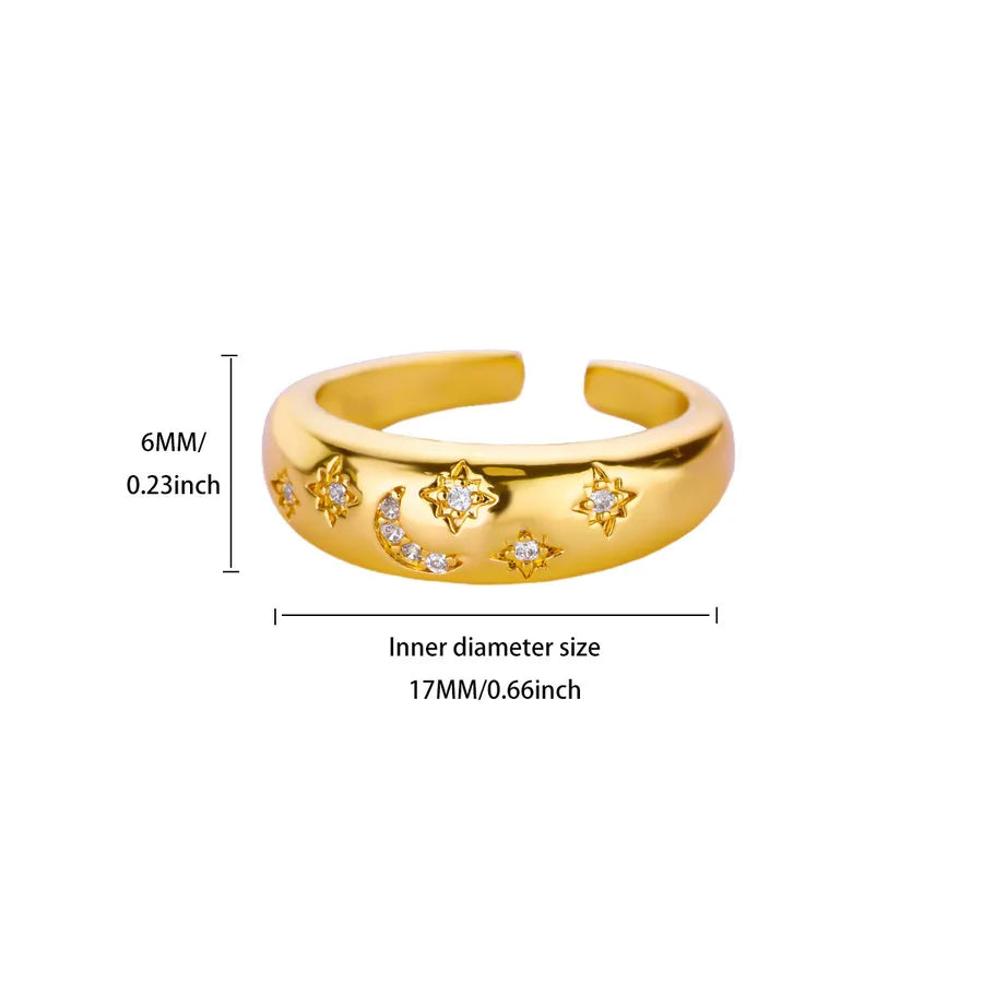 Elegant Geometric Open Ring in 18K Gold JZ8414G
