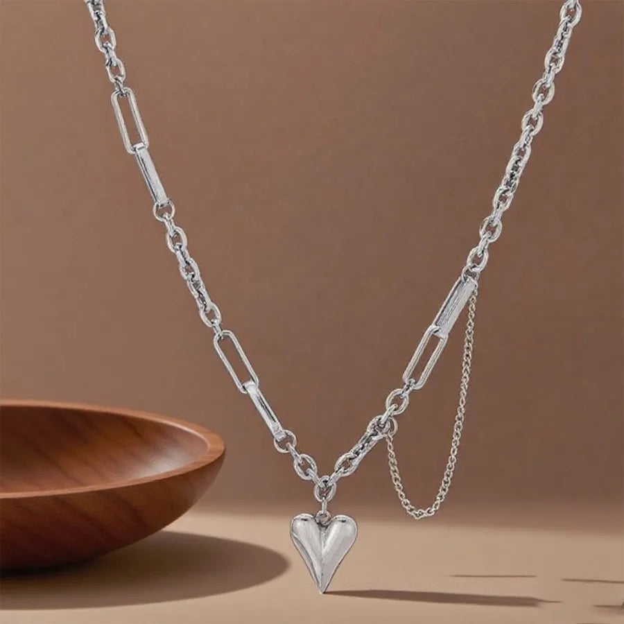 Titanium Steel Heart Pendant Necklace