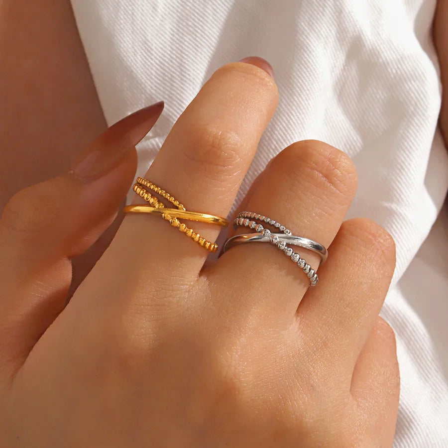 18K Gold Plated Geometric Open Ring for Women