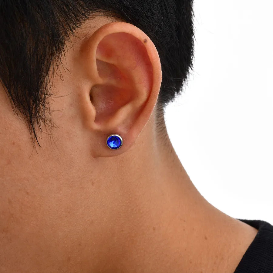 Unisex Stainless Steel Zircon Stud Earring