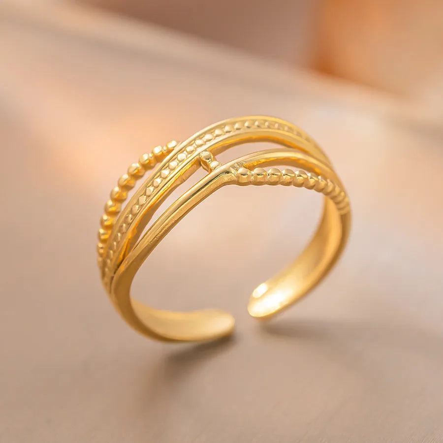 Adjustable Silver Maple Leaf Titanium Ring K135 Gold Ring Adjustable