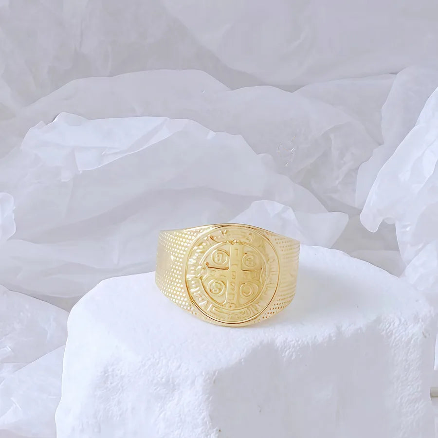 Gold Bamboo Titanium Steel Open Ring Adjustable Opening Golden Hydraulic J24