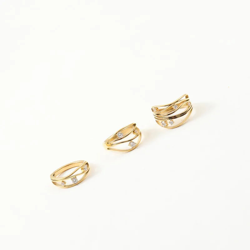 18K Gold Plated Geometric Titanium Steel Ring