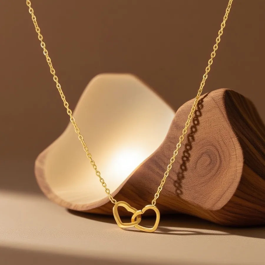 Gold Heart Shell Pendant Necklace