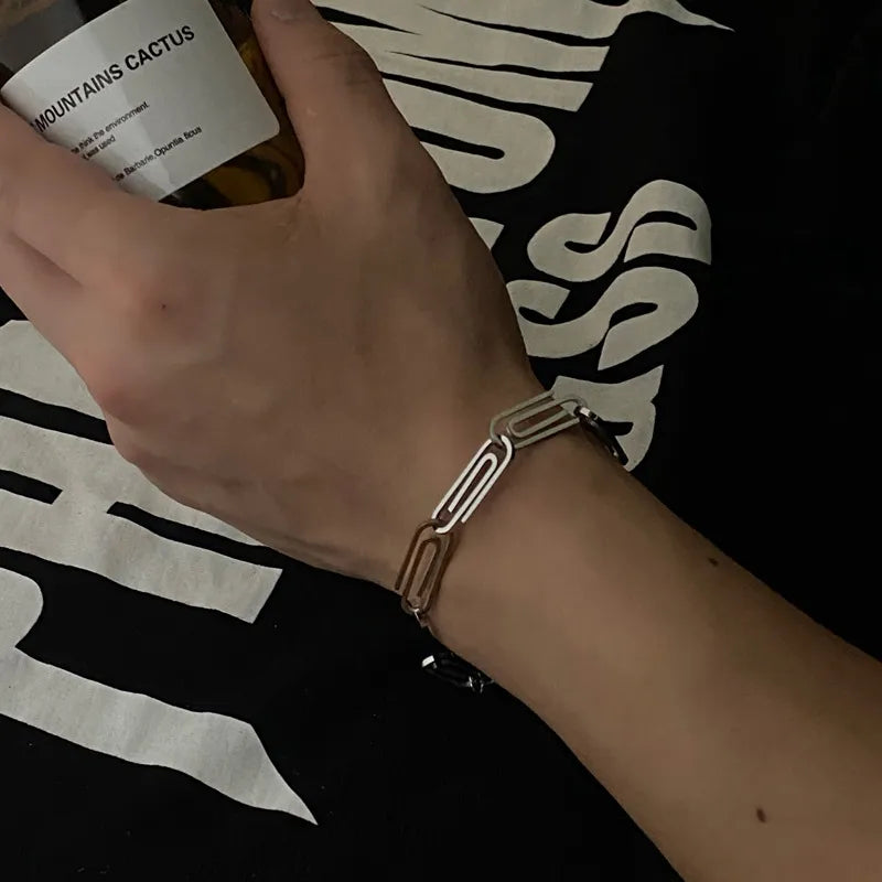 Unisex Titanium Steel Geometric Bracelet