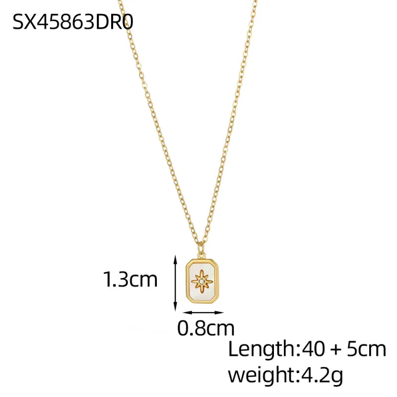 18K Gold Plated Heart & Pentagram Necklace One Size SX45863DR0 SX45863DR0 9*9*1