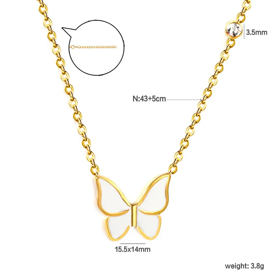 Gold Butterfly Pendant Necklace NE2E240AG
